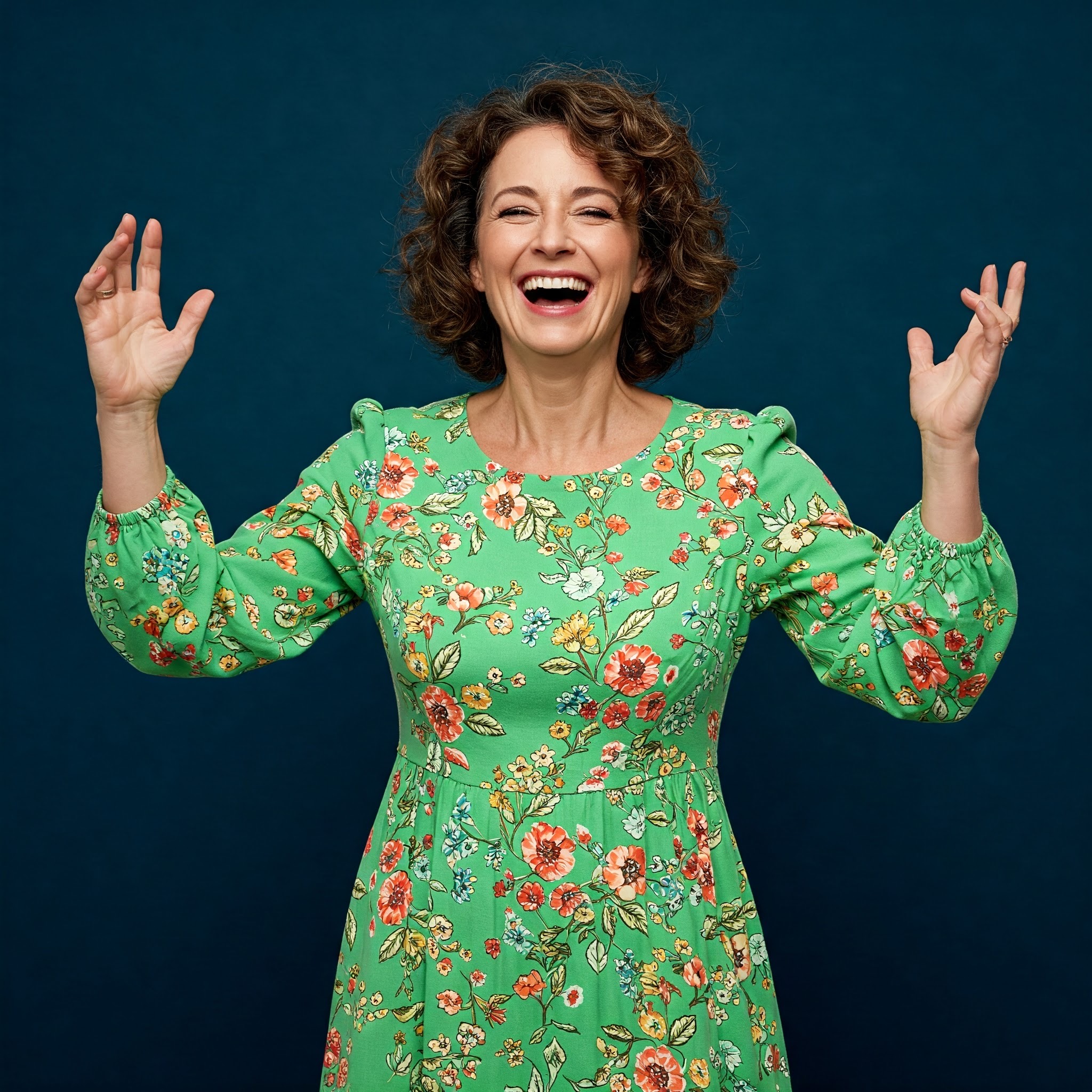 photo of Joyful Woman with Arms Raisedd